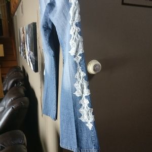 Womens jeans fried denim